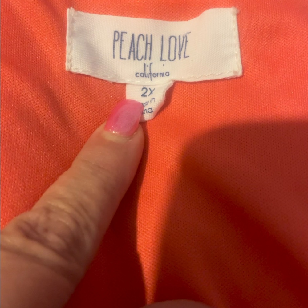 Orange / peach floral dress 2X 18/20 NEW - Picture 4 of 4